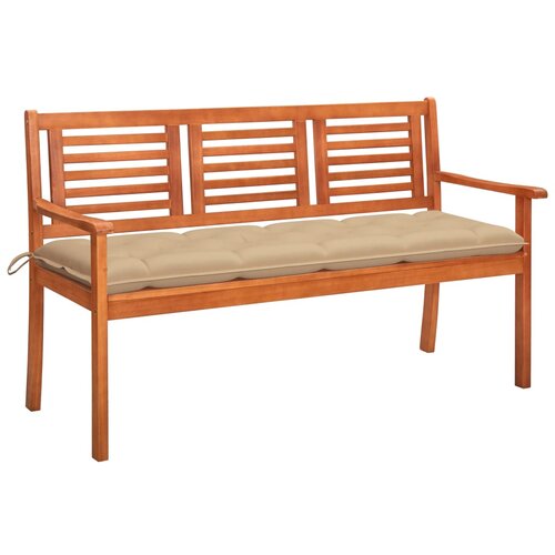 3 Vrtna klop za 3 osebe z blazino 150 cm trden evkaliptus Slike
