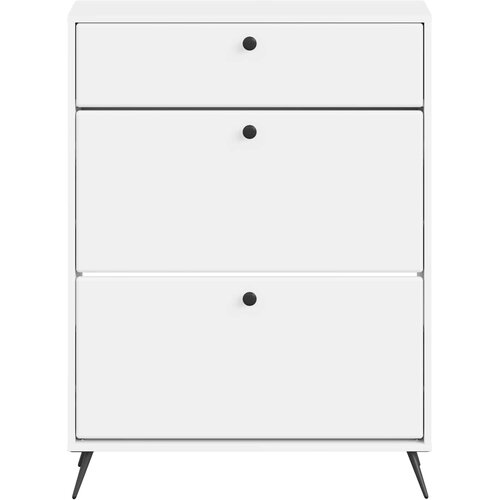  Ormar za cipele BREDA 78 x 24 x 103 cm Konstruirano drvo Bijela Slike