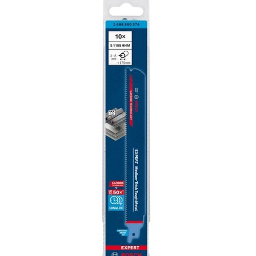 Bosch EXPERT &amp;bdquo;Medium-Thick Tough Metal&amp;ldquo; S 1155 HHM list univerzalne testere - pakovanje 10 komada - 2608900376 Slike