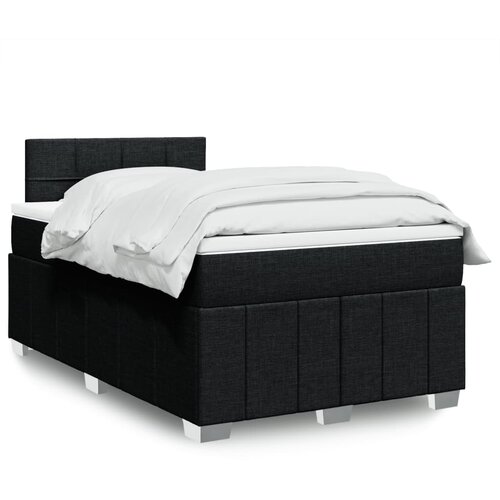 vidaXL Box spring postelja z vzmetnico črna 120x190 cm blago Cene