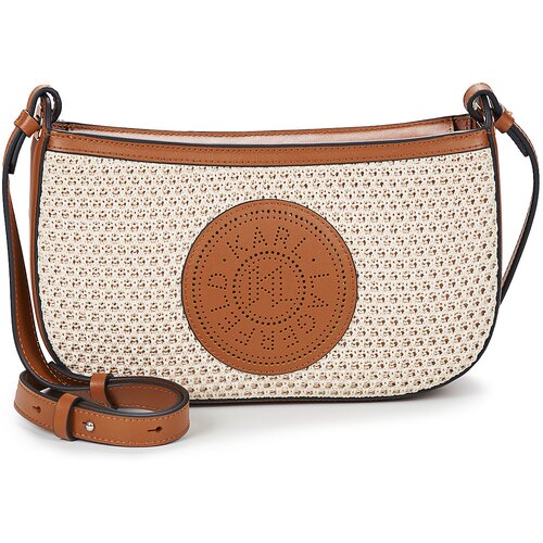 Karl Lagerfeld K/CIRCLE SADDLE CB RAFFIA MESH Bež Slike
