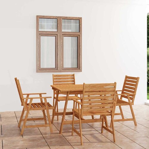  5-dijelni vrtni blagovaonski set od masivnog bagremovog drva Smeđa Cene