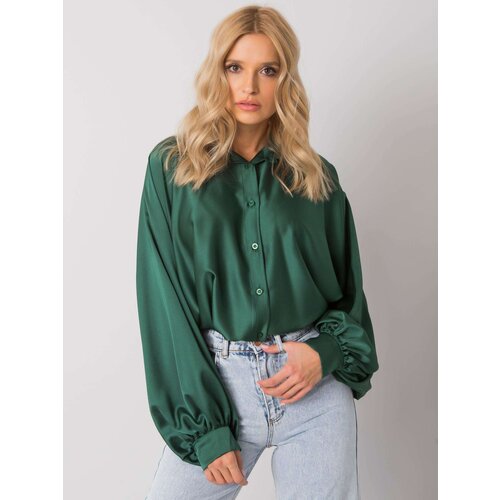 Fashionhunters Green shirt with wide sleeves Cristina Slike