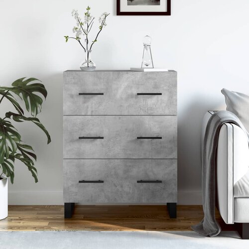 VidaXL Komoda betonsko siva 69,5x34x90 cm inženirski les Slike