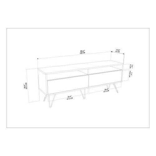 Hanah home V komoda Flay, 140x53.2x35 cm, orah Slike