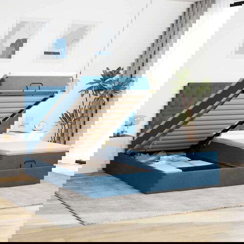  Okvir kreveta s madracima tamnoplavi 160x200cm baršunasti Cijene