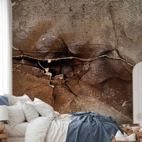  Foto tapeta - Rock abstraction - brown and beige pattern in the style of cracked stone 300x210 Standard Slike