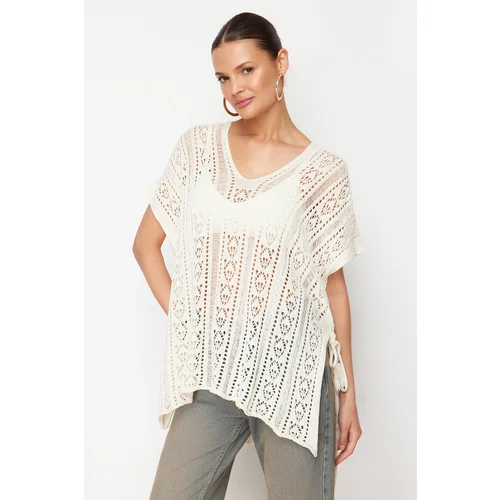 Trendyol Ecru Openwork/Hole Knitwear Blouse