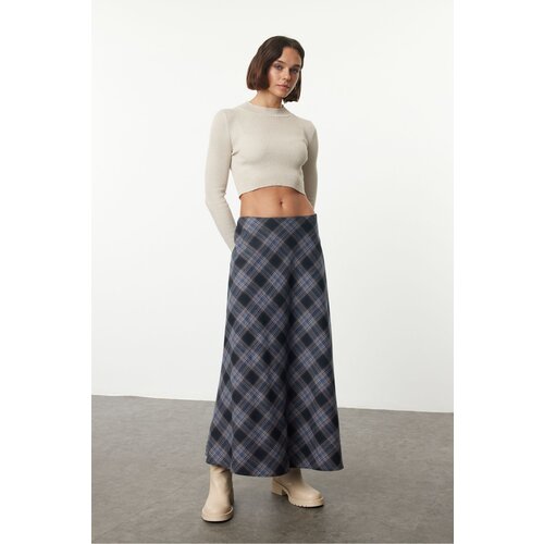Trendyol Multicolor Low Waist Plaid Pattern A-line Maxi Skirt Slike