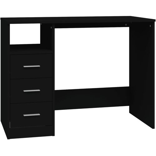 Maison Chic Pisalna miza - pisarniška miza - Računalniška miza s predali črna 102x50x76 cm inženirski les, (21785595) Cene