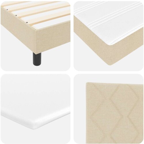  Krevet s box springom i madracem krem 180x200 cm tkanina Slike