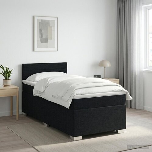  Boxspring krevet s madracem Crna 80 x 200 cm Tkanina - Crna 80 x 200 cm Dizajn linija Slike