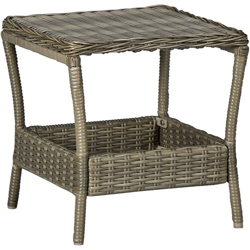 VidaXL Vrtna mizica rjava 45x45x46,5 poli ratan, (20580712) Slike