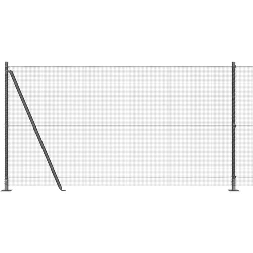 VidaXL Zavarena žičana ograda sa 13 Flanged Posts Siva 1.2x50 m Čelik Slike