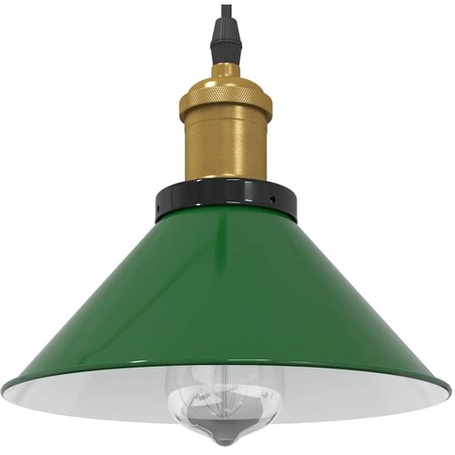 VidaXL Visilica podesiva po visini E27 sjajno zelena &amp;Oslash; 22 cm metal Slike