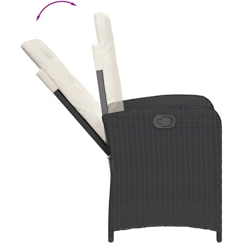  9-dijelni vrtni blagovaonski set s jastucima crni od poliratana Crna 190 cm table length Slike