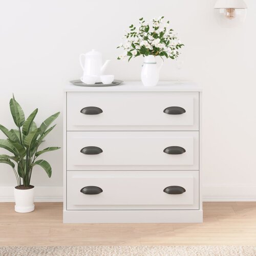vidaXL Komoda bela 70x35,5x67,5 cm inženirski les Cene