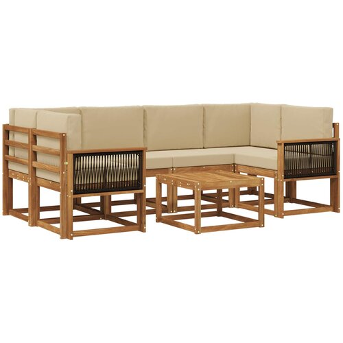 vidaXL Zunanja garnitura za sedenje z blazino 5 pcs Naravna, (5000279660) Cene