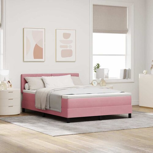  LED Box Spring Krevet s madracem Ružičasta 140 x 190 cm Bar&scaron;un Cijene