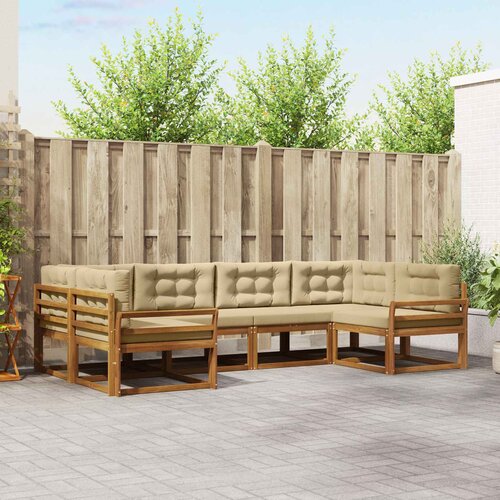  Set vanjskih sofa 6 kom. Prirodna i bež Smeđa 325 x 170,5 x 73 cm Cene