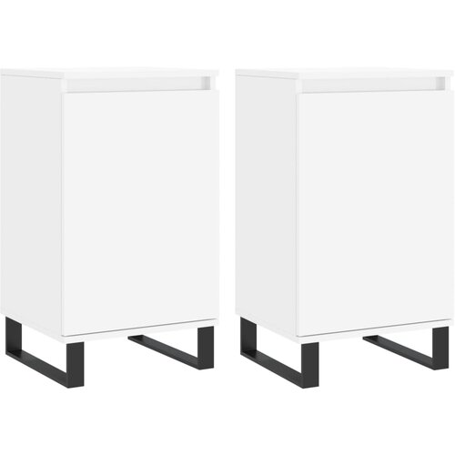 Maison Chic Komoda - Predalnik 2 kosa bela 40x35x70 cm inženirski les, (21718871) Slike