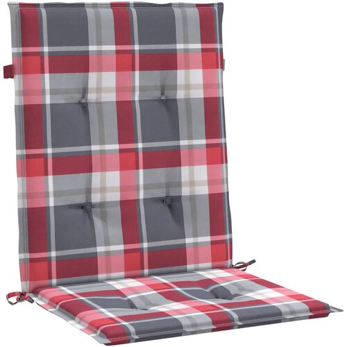  Jastuci za stolice 2 kom crveni karirani 100x50x3 cm od tkanine Slike