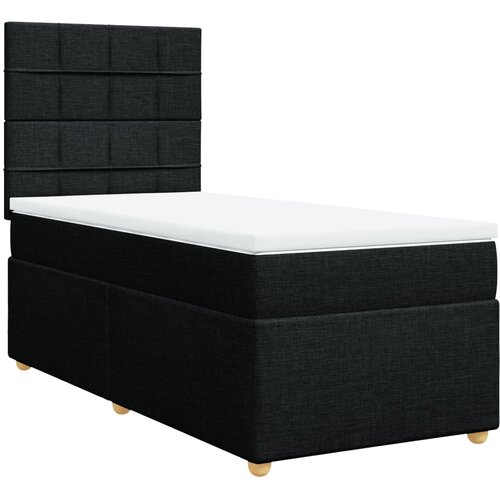 Box spring krevet s madracem crni 80 x 200 cm od tkanine Slike