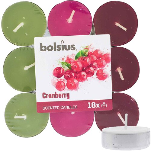 Bolsius Scented Tealights Cranberry 4h čajna svijeća 18 kom Slike