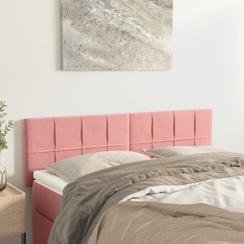 vidaXL Posteljno vzglavje 2 kosa roza 72x5x78/88 cm žamet Cene