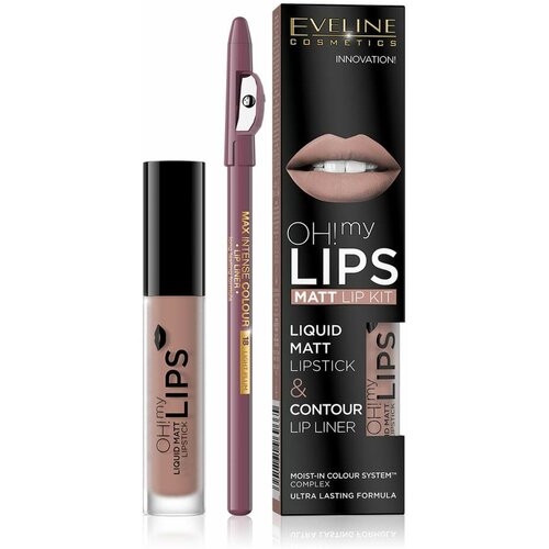 Eveline oh my lips liquid matt lipstik&lip liner 08 Slike