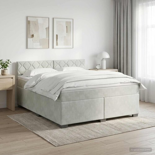  Boxspring krevet s madracem Svjetlosiva 140 x 200 cm Baršun Cene