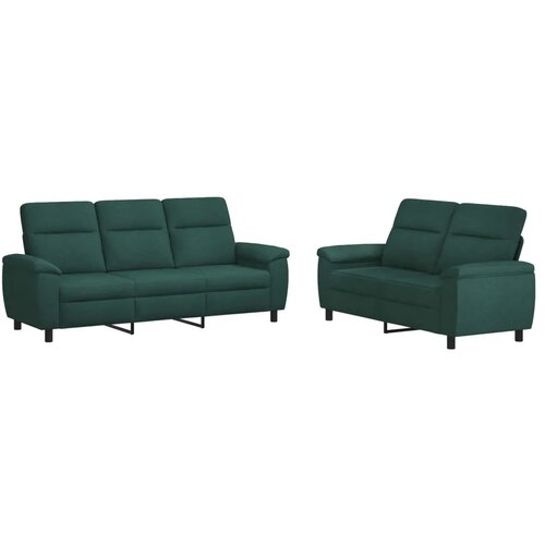  Set sofe 2 pcs Tamnozelena Tkanina - Tamnozelena 2-sjedalna (140 cm) + 3-sjedalna Slike