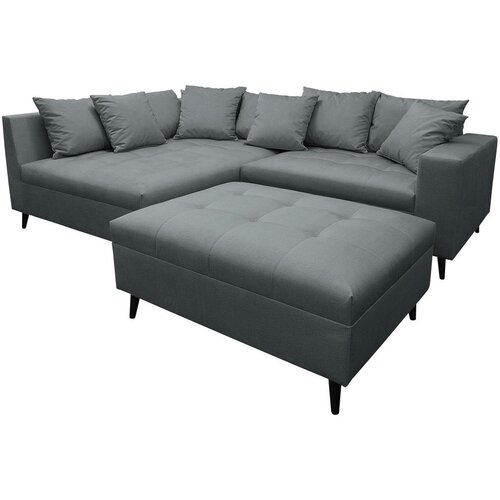 MID.YOU Ecksofa inkl. Hocker, mikrovlakna temno siva Cene