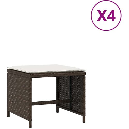 Maison Chic Vrtni stolčki - Vrtni stoli z blazinami 4 kosi rjavi 41x41x36 cm poli ratan JS1128, (21879035) Cene