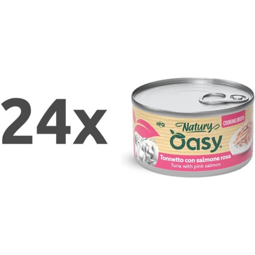Oasy Cat Natury Adult fileji v juhi, konzerva - tuna in losos - 85 g 24 x 85 g Cene