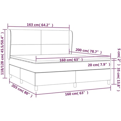  Box spring s madracem svjetlosiva 160x200 cm tkanina Slike
