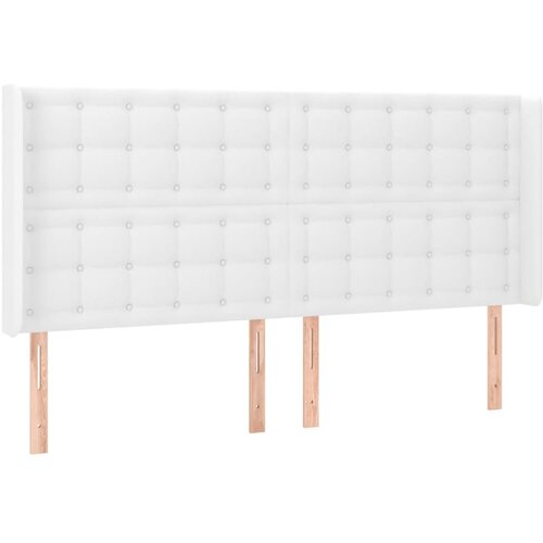  LED uzglavlje bijelo 203x16x118/128 cm od umjetne kože Slike