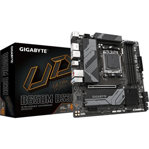 Gigabyte MB B650M DS3HAM5; 4xDDR5; 2xM.2, 4xSATA;6xUSB; 2xDP, 1xHDMI; mATX; Slike