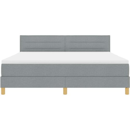  Krevet s box springom s madracem svjetlosive boje 180x200 cm tkanina Slike