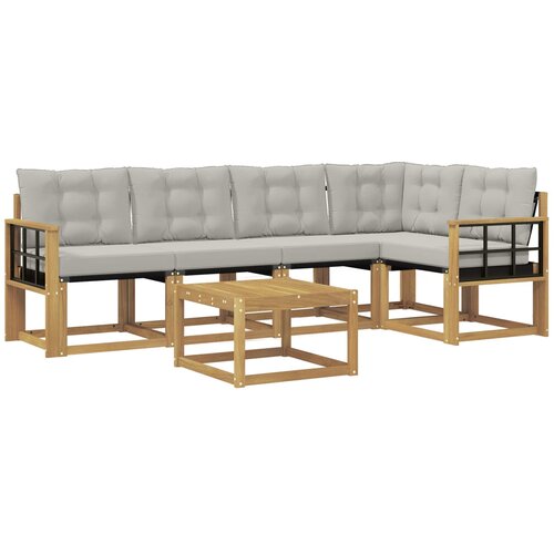 vidaXL Zunanja garnitura za sedenje 6 pcs Bela in svetlo siva, (5000282702) Cene