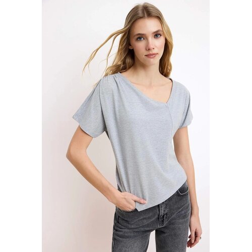 TRENDYOLMILLA Ženska majica TWOSS26TS00059, Siva Cene