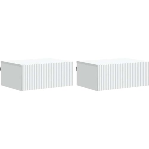  Noćni ormarić za montažu na zid 2 pcs Bijela 49 x 34 5 x 20 cm Cene