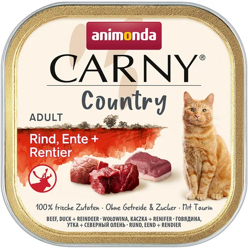 Animonda Ekonomično pakiranje Carny Country Adult 64 x 100 g - Govedina, pačetina + sob