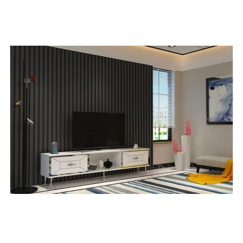 Hanah home TV polica Arno White Silver Cene