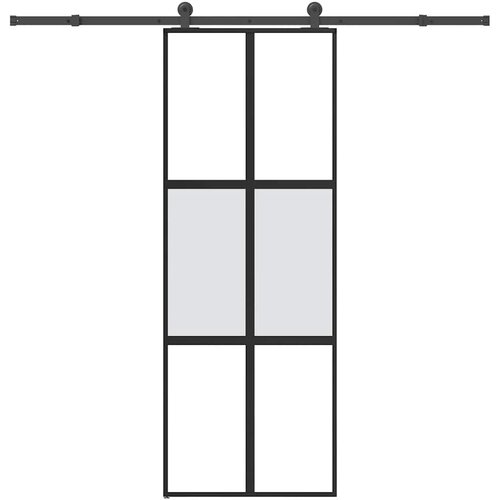 vidaXL Drsna vrata z opremo 76x205 cm kaljeno steklo in aluminij Cene