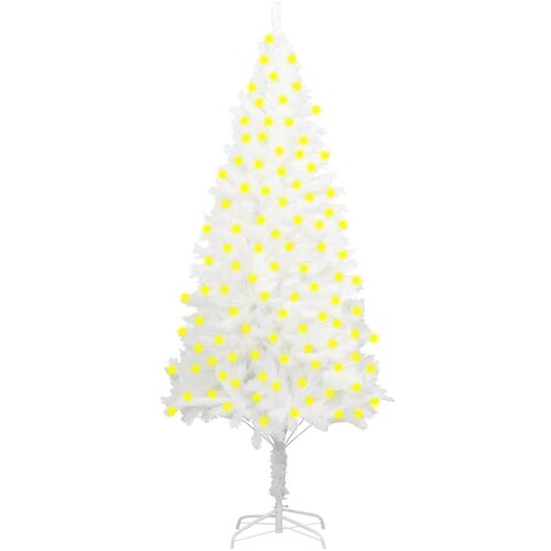  Umjetno božićno drvce s led svjetlima 240 cm bijelo Slike