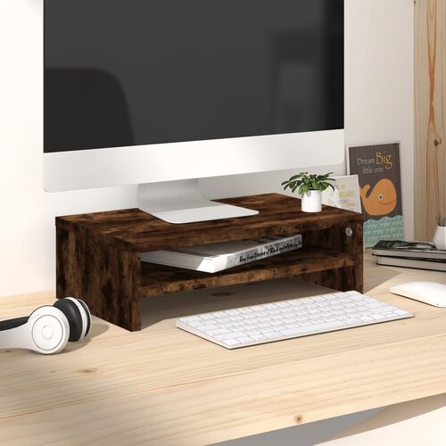 The Living Store Stojalo za zaslon dimljeni hrast 42x24x13 cm konstruiran les - Stojalo Za Zaslon, (21485925) Slike