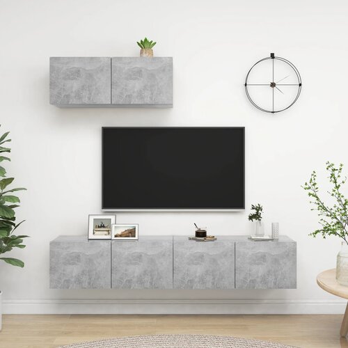 VidaXL TV ormarići 3 kom siva boja betona od iverice Slike