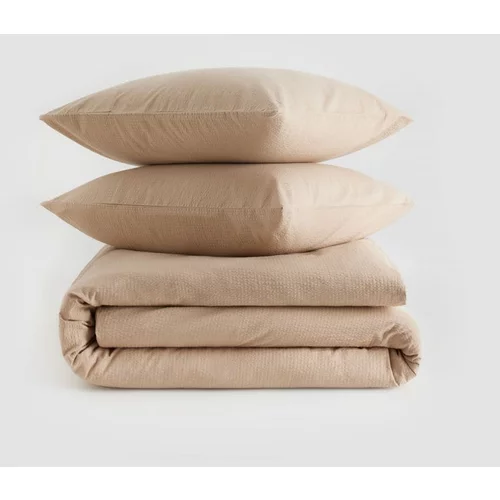 Reserved komplet posteljnine iz zmečkane tkanine - bež
