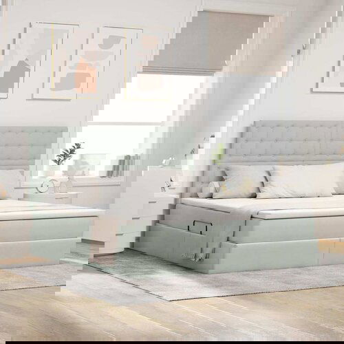 VidaXL Krevet S LED lampica Svijetlo siva 160 x 200 cm Bar&amp;scaron;un Slike